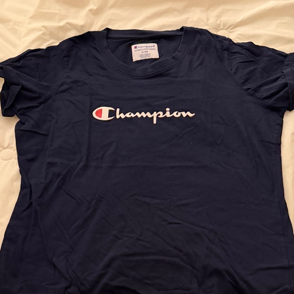Champion Dark Blue Tee with Logo